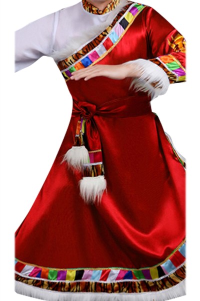 Custom-made ethnic minority dance costumes, custom-made adult female Tibetan performance costumes, Tibetan costumes, Tibetan dance costumes for women SKDO015 back view